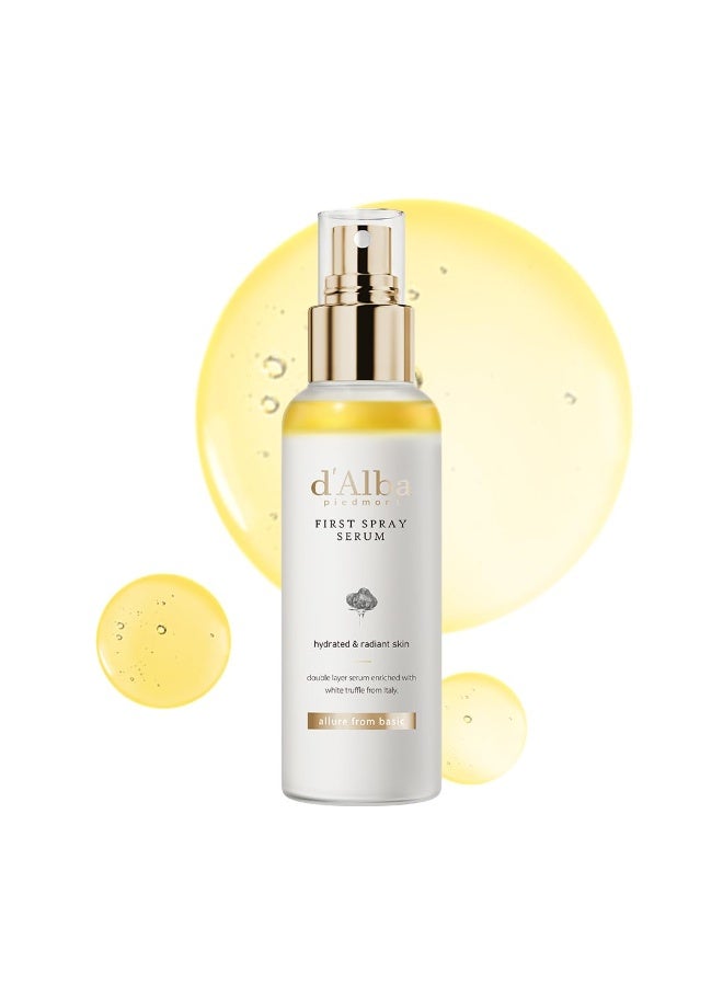 d'alba Piedmont مصل رذاذ الكمأة البيضاء الإيطالي الأول من d'Alba للعناية بالبشرة النباتية ورذاذ الوجه المرطب مع مصل توهج الكمأة البيضاء للبشرة المشعة، الكل في واحد، 3.38 أونصة سائلة - Image 1