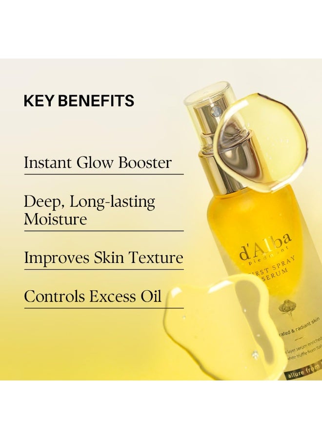 d'alba Piedmont مصل رذاذ الكمأة البيضاء الإيطالي الأول من d'Alba للعناية بالبشرة النباتية ورذاذ الوجه المرطب مع مصل توهج الكمأة البيضاء للبشرة المشعة، الكل في واحد، 3.38 أونصة سائلة - Image 4