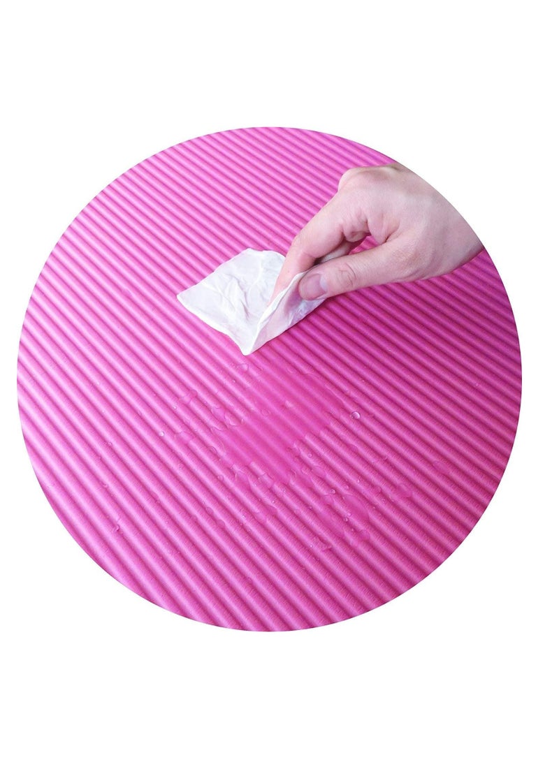 H PRO Pro Yoga Mat With Carrying Strap, Anti-Slip Double Layer Eco Friendly Home/Gym Workout Fitness Exercise Sports Mattress | 10Mm - Pink - Image 3