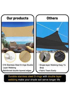 ZERIFAM Sun Shade Sail, Permeable Canopy Cover, Breathable Rectangle Canopy Fabric Cloth, 90% UV Blockage Awning Shelter for Outdoor Patio Garden Backyard Carport  - Image 5