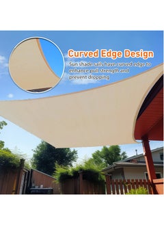ZERIFAM Sun Shade Sail, Permeable Canopy Cover, Breathable Rectangle Canopy Fabric Cloth, 90% UV Blockage Awning Shelter for Outdoor Patio Garden Backyard Carport  - Image 4