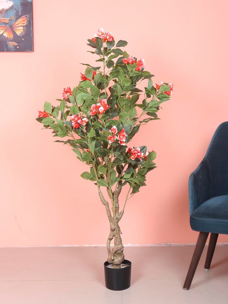 Home Bloom Artificial Pink Bougainvillea Plant with Pot - 4.2 Feet | Realistic Plant - Trees - Flowers | Indoor Tropical | Home - Shop - Office | Gifting - Décor - Ambience - Durable | No Maintenance - Image 1