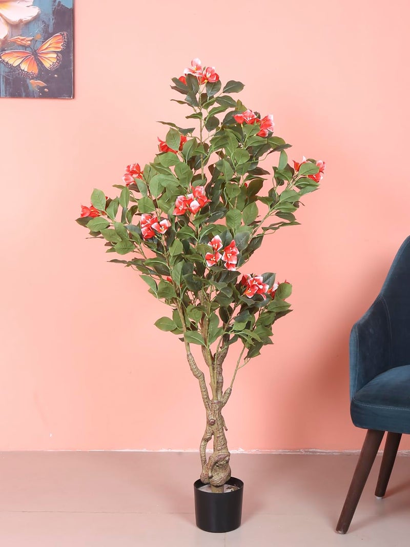 Home Bloom Artificial Pink Bougainvillea Plant with Pot - 4.2 Feet | Realistic Plant - Trees - Flowers | Indoor Tropical | Home - Shop - Office | Gifting - Décor - Ambience - Durable | No Maintenance - Image 2