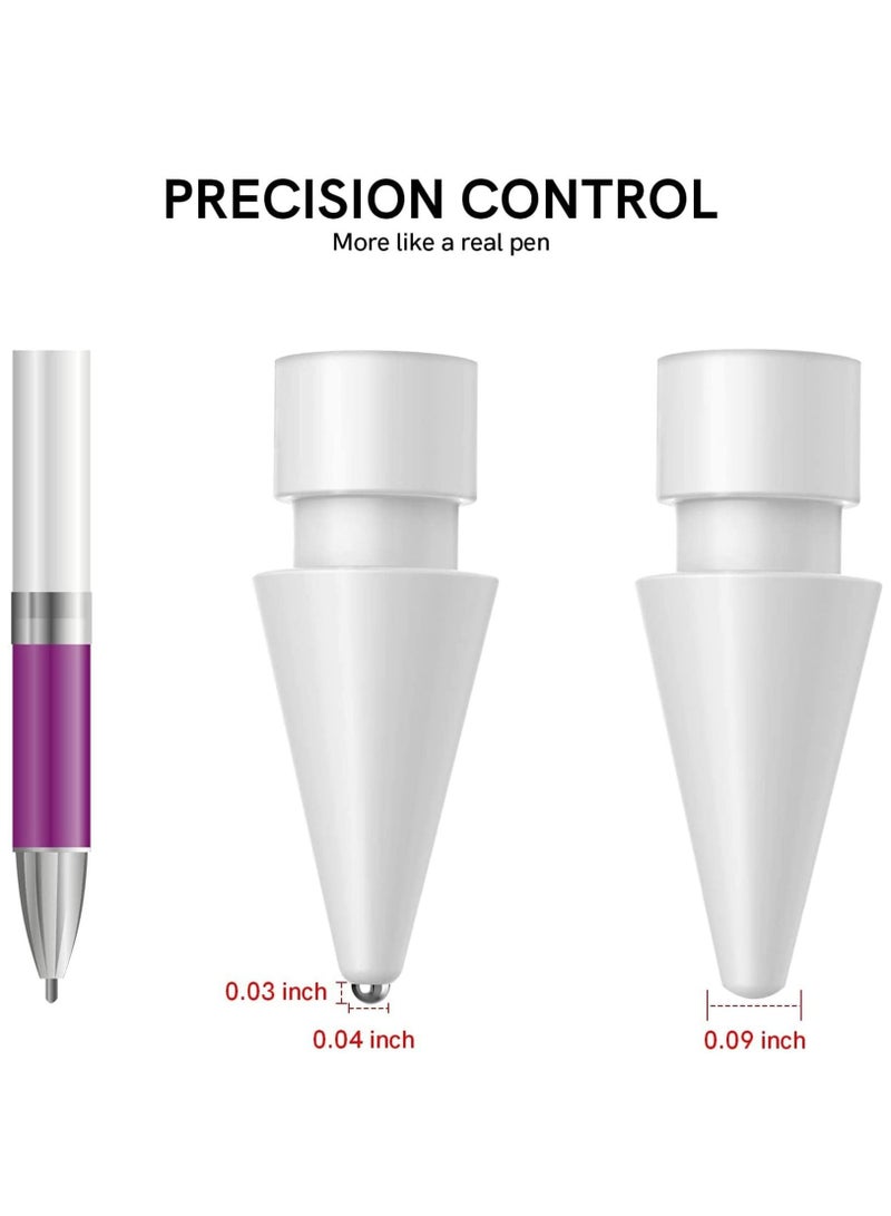 Captaintech Tips Replacement for Apple Pencil 1st Gen and 2nd Gen, No Wear Out Fine Point Precise Control Pen Like Nibs for Apple Pencil (Light Grey 0.8mm 2 Pack) - Image 2