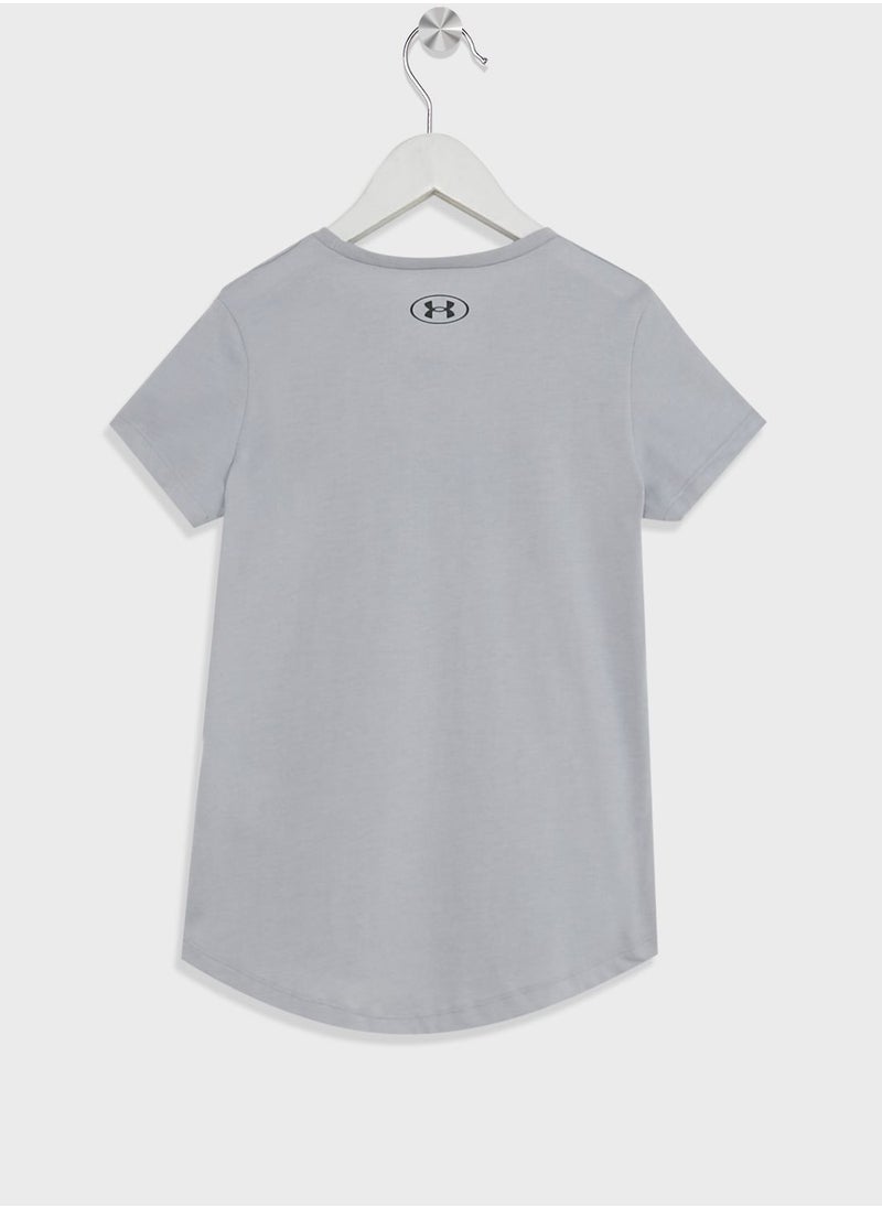 UNDER ARMOUR - Girls' Colorblock Bl Short Sleeve T-Shirt - Image 1