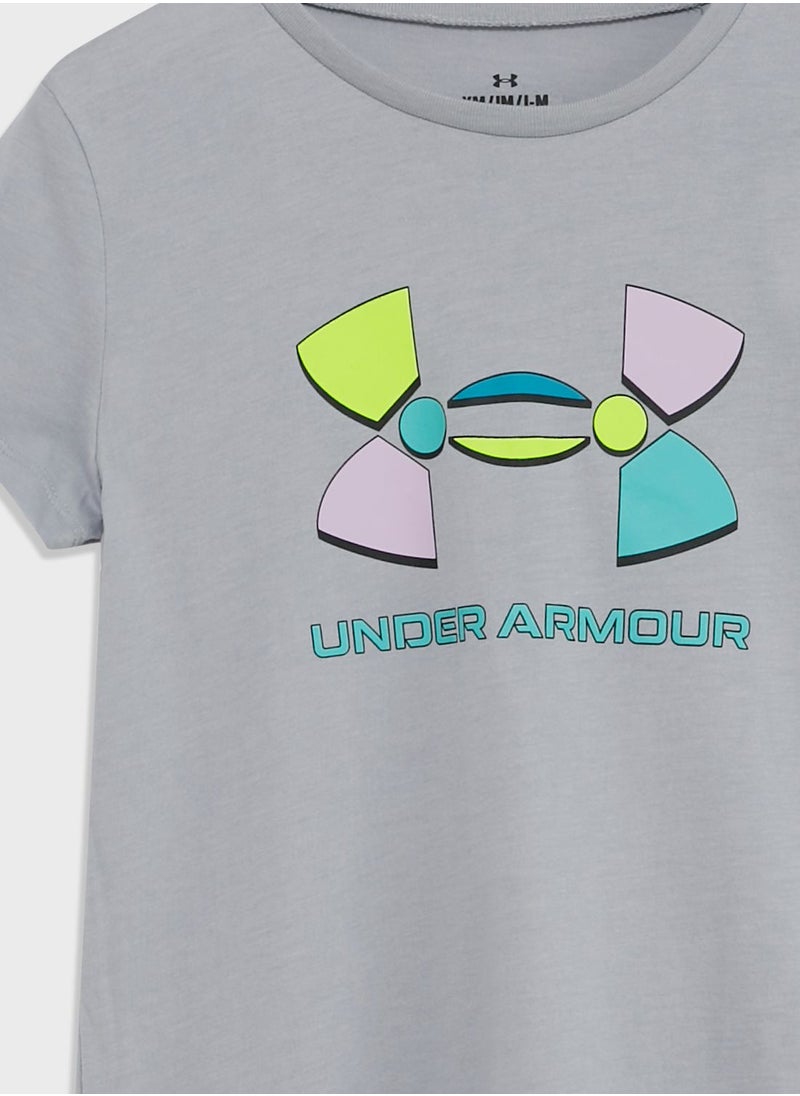 UNDER ARMOUR - Girls' Colorblock Bl Short Sleeve T-Shirt - Image 1