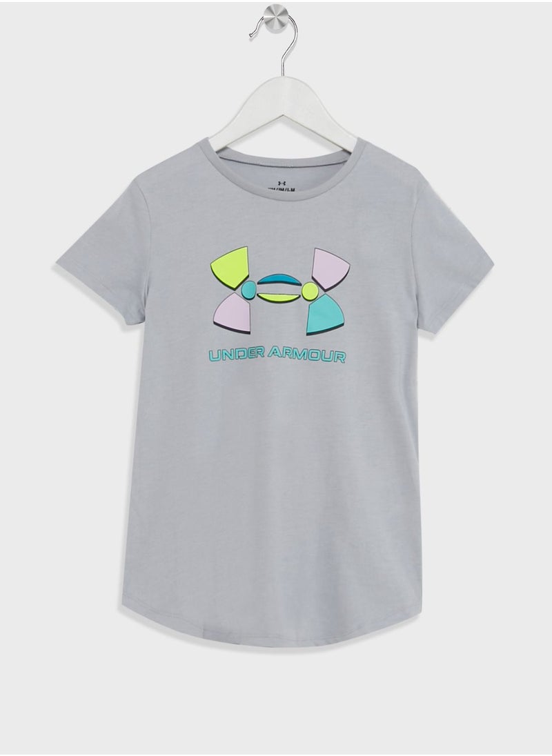 UNDER ARMOUR - Girls' Colorblock Bl Short Sleeve T-Shirt - Image 1