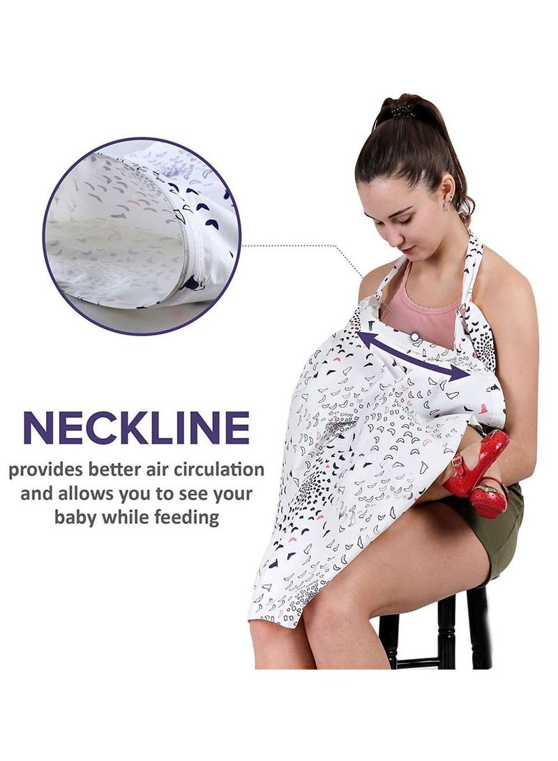 MARGOUN Nursing Cover Breastfeeding Privacy Feeding Cover Maternity Cotton Apron Adjustable Full Coverage Shawl Cloth  - Image 3