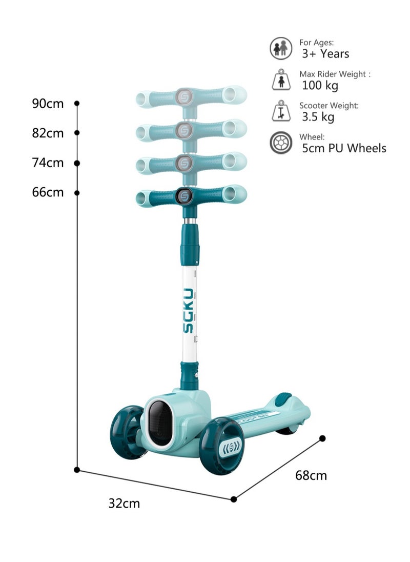 MissTiara Adjustable Height And Flashing LED Wheels Scooter for Kids  - Image 3