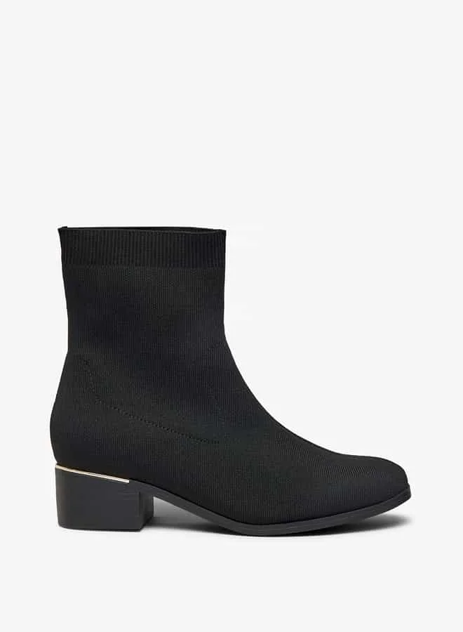 Flora Bella By Shoexpress Women Solid Slip-On Ankle Boots with Block Heels