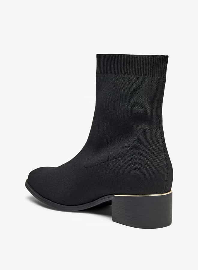 Flora Bella By Shoexpress Women Solid Slip-On Ankle Boots with Block Heels - Image 2