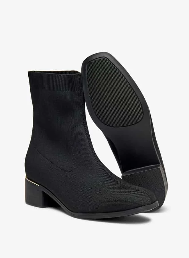 Flora Bella By Shoexpress Women Solid Slip-On Ankle Boots with Block Heels