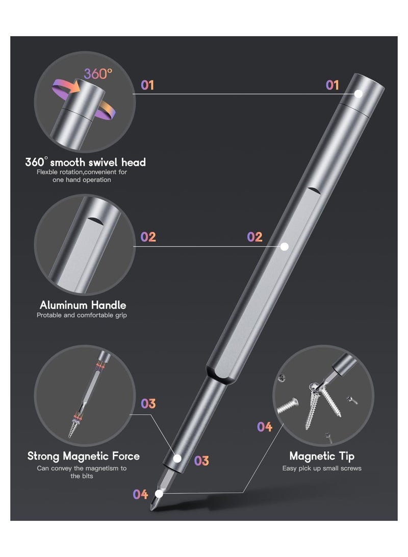 SYOSI Precision Screwdriver Set, 46-in-1 Small Electronic Repair Tool Kit with 42 Magnetic Bits, Torx, Star, and Specialty Bits for Laptop, MacBook, Phone, Xbox, Eyeglasses, and DIY Projects - Image 3