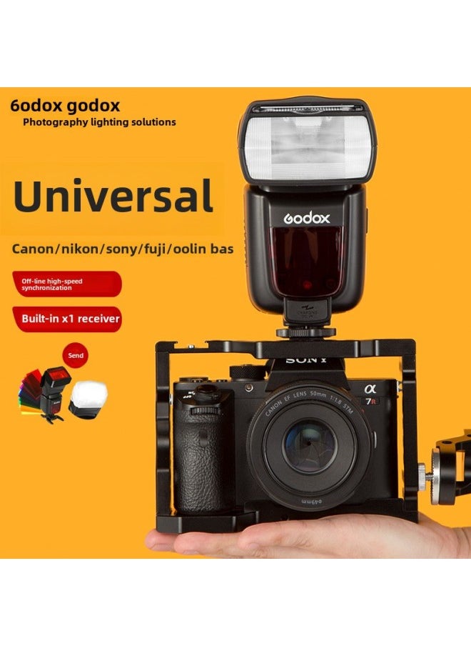 Generic Shenniu TT600 Flash SLR Camera For Canon Nikon Sony Universal High-speed Machine Top Hot Shoe Lamp-Color:Tt600+5 Battery  - Image 2