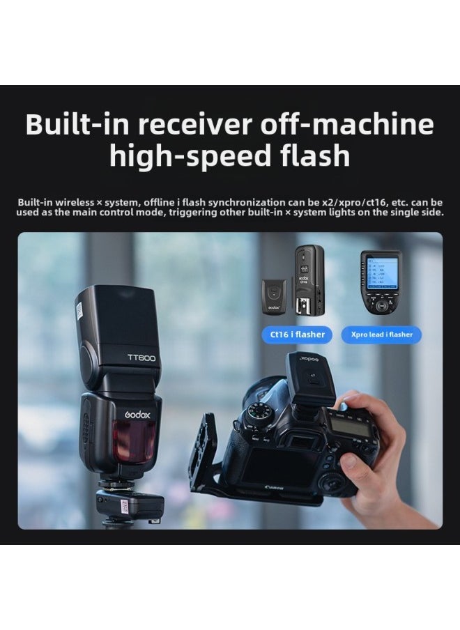 Generic Shenniu TT600 Flash SLR Camera For Canon Nikon Sony Universal High-speed Machine Top Hot Shoe Lamp-Color:Tt600+5 Battery  - Image 3
