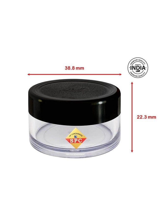 SPC Empty Acrylic San Jar Transparent Cosmetic Container With Leakproof Inner Lids For Lip Balms, Lip Scrubs, Body Butters, Eyeshadow, Makeup & Diy Cosmetics Beauty Products(Black, 8 ml) (Pack Of 5) - Image 4