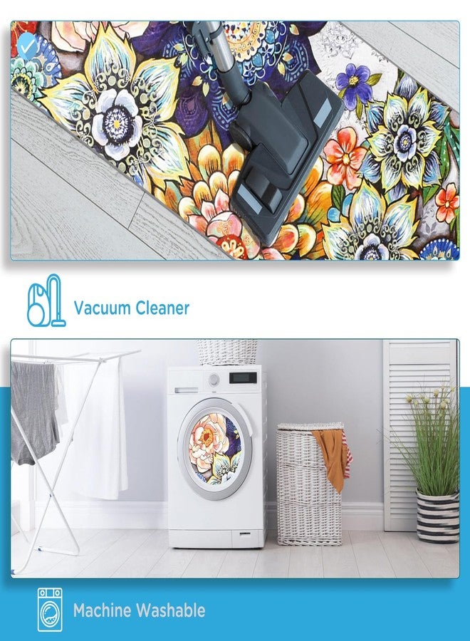 Sofort Kitchen Mats for Floor, Boho Kitchen Rugs Sets of 3, Non Slip Washable Kitchen Runner Rug, Rugs for Kitchen Floor, Hallways, Entryway, Laundry (Colorful) - Image 5