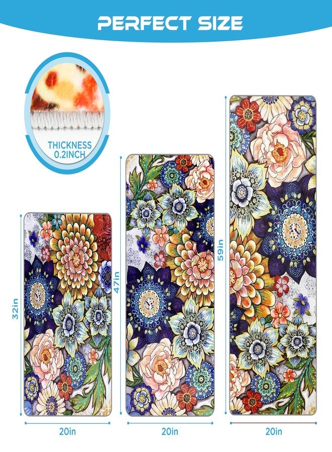 Sofort Kitchen Mats for Floor, Boho Kitchen Rugs Sets of 3, Non Slip Washable Kitchen Runner Rug, Rugs for Kitchen Floor, Hallways, Entryway, Laundry (Colorful) - Image 2
