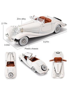 CHE ZHI 1:24 Scale Benz 500K Diecast Classic Car Model – Pull Back Toy with Sound & Light, Retro Collectible Vehicle Gift for Kids & Adults  - Image 3