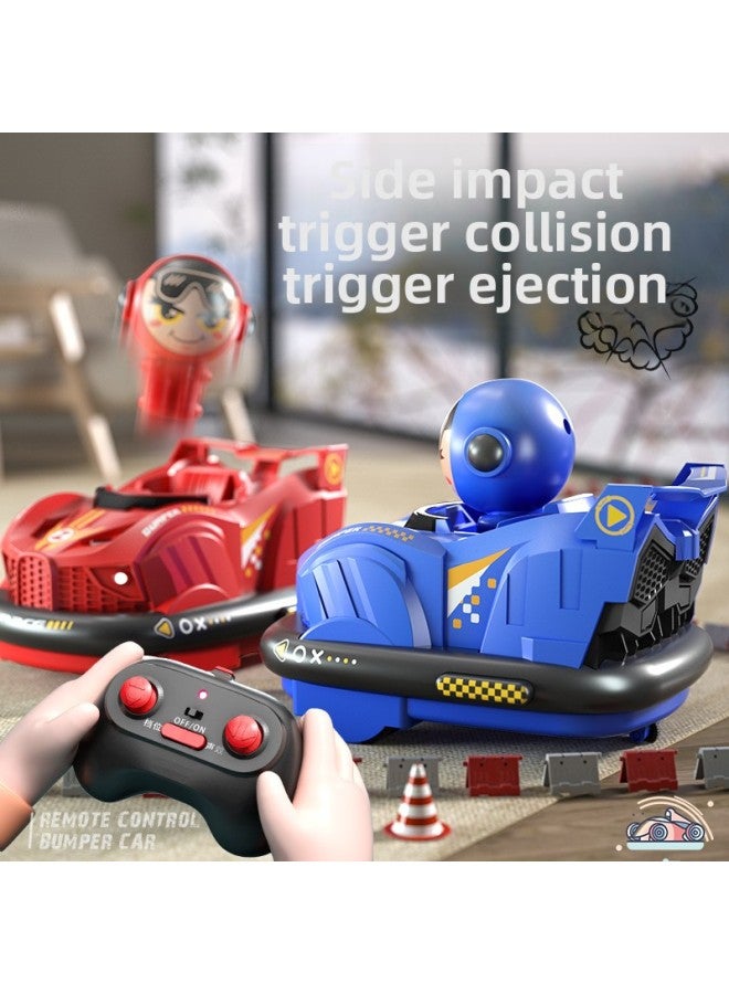 Children's Remote Control Bumper Car Double Play Drift Mini Catapult Figure Kart Parent-child Interactive Toys Wholesale-Color:Remote Control Bumper Car 【blue】 Single-Scale:Top Configuration 【comes With Remote Control Battery + Screwdriver】 Three Batteries - Image 2