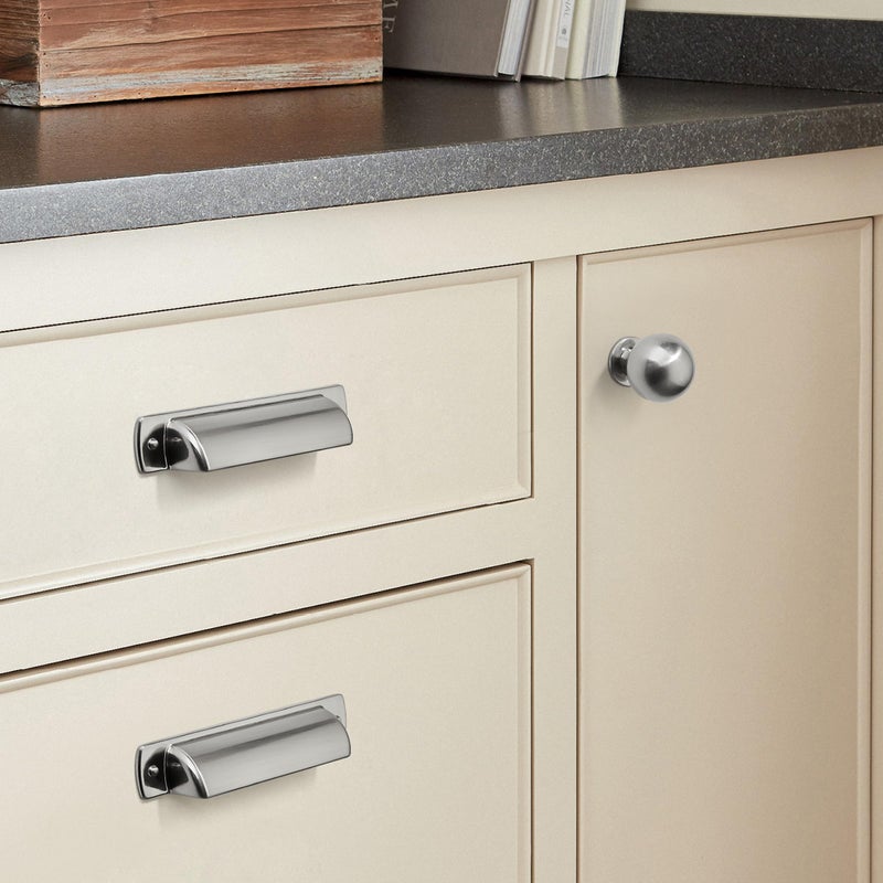 CABDM 10 Pack 1 Inch Vintage Ball Brushed Nickel Cabinet Knobs Kitchen Cabinet Hardware Satin Nickel Drawer Knobs Pulls for Drawers. - Image 2