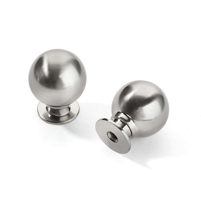 CABDM 10 Pack 1 Inch Vintage Ball Brushed Nickel Cabinet Knobs Kitchen Cabinet Hardware Satin Nickel Drawer Knobs Pulls for Drawers. - Image 1