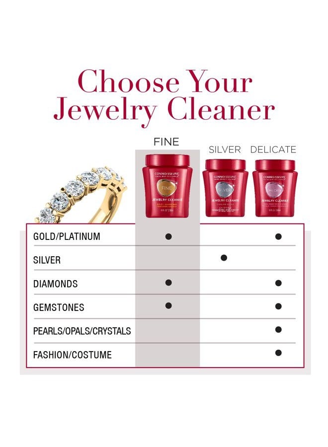 Connoisseurs Premium Edition Fine Jewelry Cleaner Solution for Gold, Diamonds, Platinum, and Gemstones - 9.6 fl oz - Restores Brilliance in Seconds - Image 2