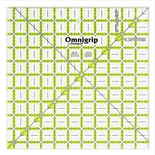 Omnigrid Omnigrip 10-1/2" x 10-1/2" Non-Slip Square Quilting Ruler by Omnigrid - Image 1