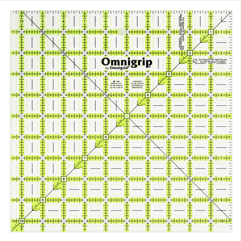 Omnigrid Omnigrip 10-1/2" x 10-1/2" Non-Slip Square Quilting Ruler by Omnigrid - Image 4