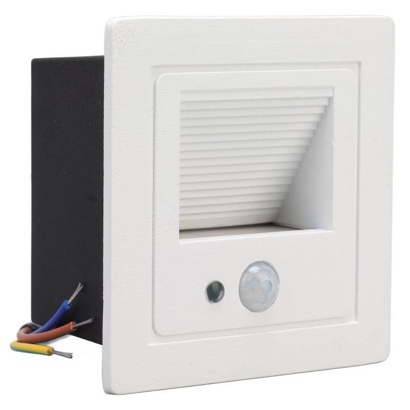 LED Corner Wall Lamp Recessed Warm White Iron Baking Varnish Body Induction Step Light for Stairway 85‑260V - Image 1