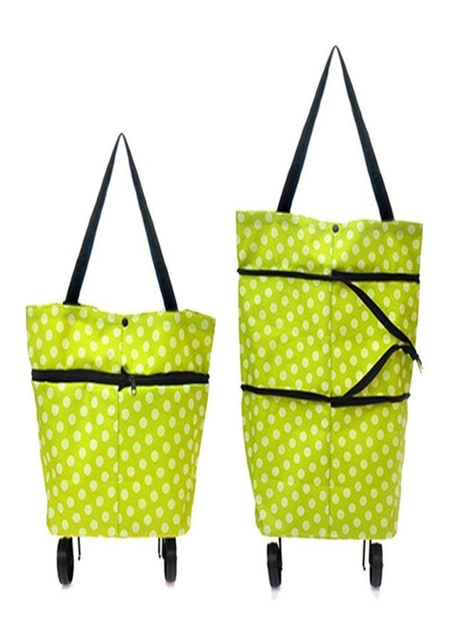 AVIROM Foldable Shopping Trolley Bag with Wheels Folding Travel Luggage Bag/Vegetable, Grocery, Shopping Trolley Carry Bag - Image 1