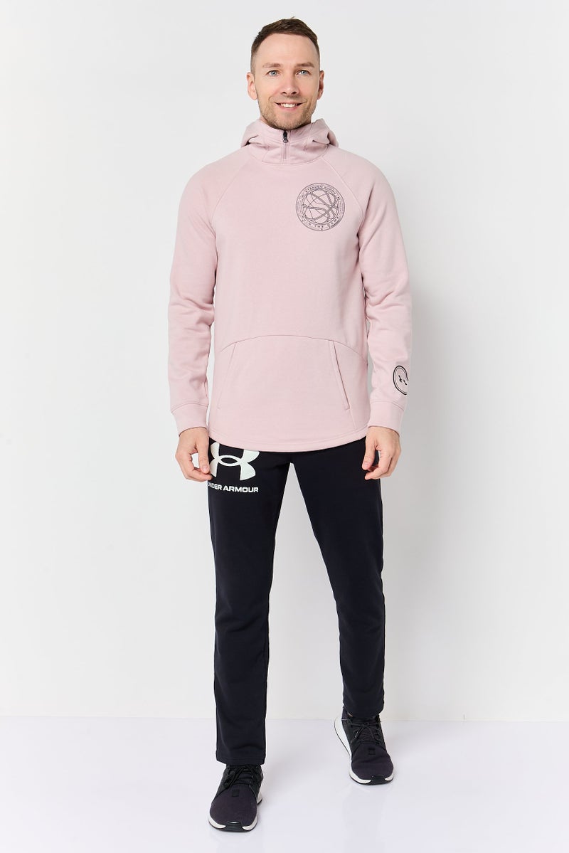 UNDER ARMOUR Men Loose Fit Long Sleeve Outdoor Hoodie, Light Pink - Image 2