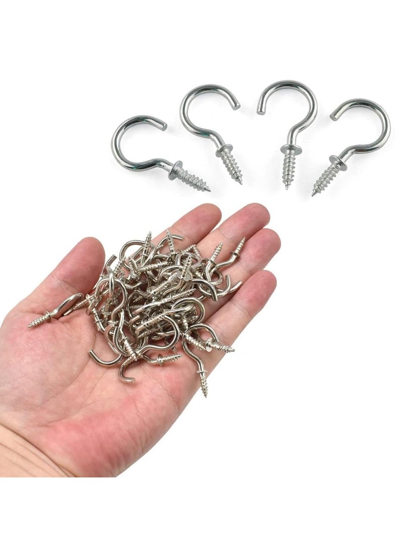 NOZOMI NOZOMI 15 Inch Steel Cup Ceiling J Hooks Heavy Duty Wall Hooks for Hanging Multipurpose Strong Holder for Kitchen Bathroom LED Light Clothes Plants etc 10 Pcs  - Image 1