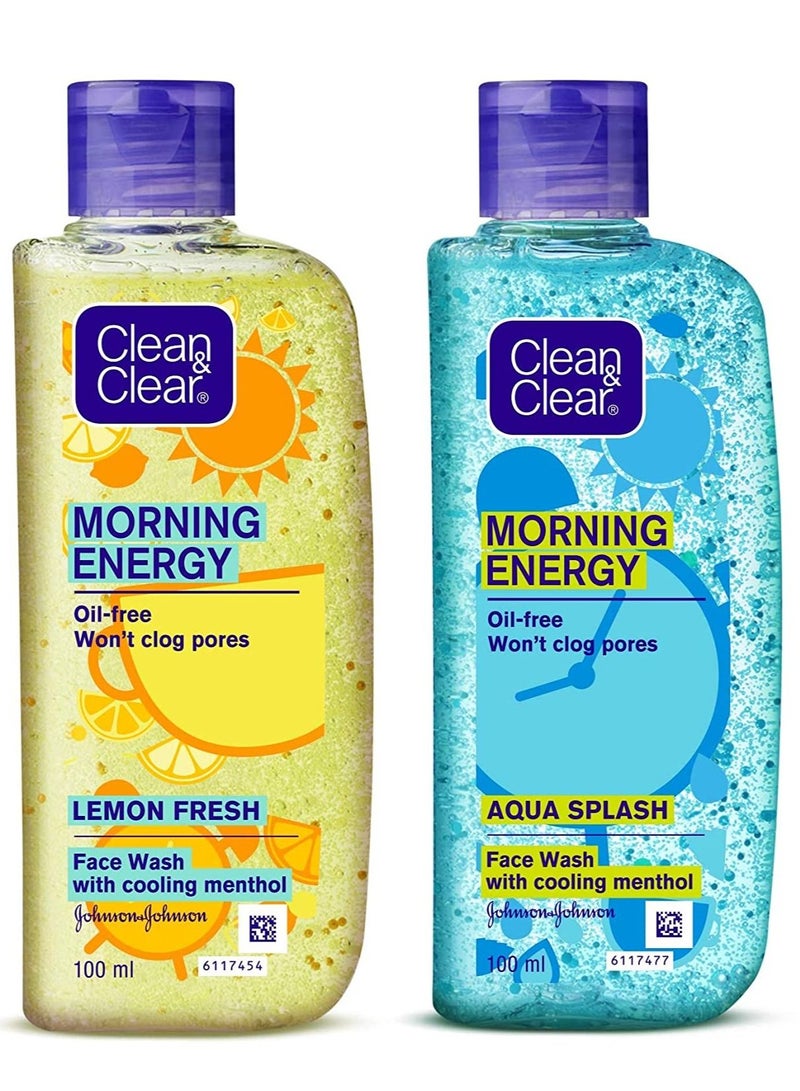 Clean & Clear Foaming Face Wash For Oily Skin 150ml and Clean & Clear Morning Energy Aqua Splash Blue - Image 1