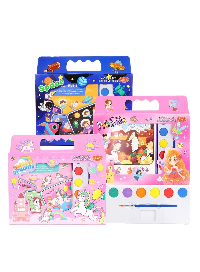 Captaintech Water Color Paint Sets for Kids, Water Coloring Book and Watercolor Paint Set, Pocket Watercolor Painting Book, Paint With Water Books for Toddlers, Gifts for Children's Day - Image 1