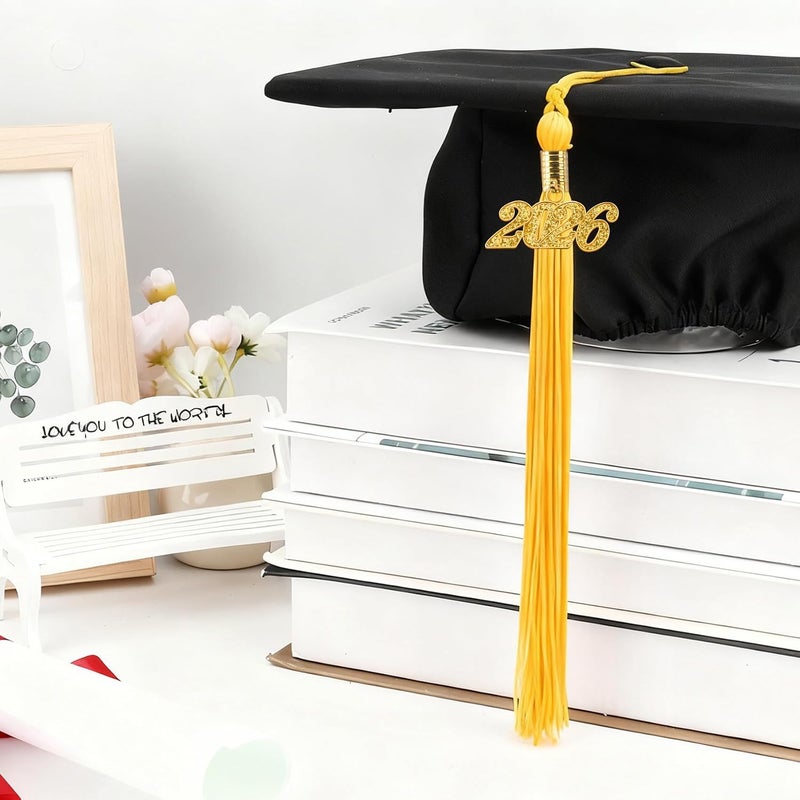 RHOttbiy 2026 Graduation Tassel, 2026 Tassel Graduation, 2026 Tassels for Graduations Cap with 2026 Year Gold Charms for Graduate Cap, Gold Graduations Tassels for Class of 2026 Grad Ceremonies Accessories - Image 5