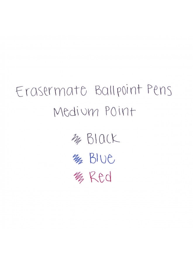 Paper Mate EraserMate Erasable Pen, Medium Point, Red, Box of 12 - Image 3