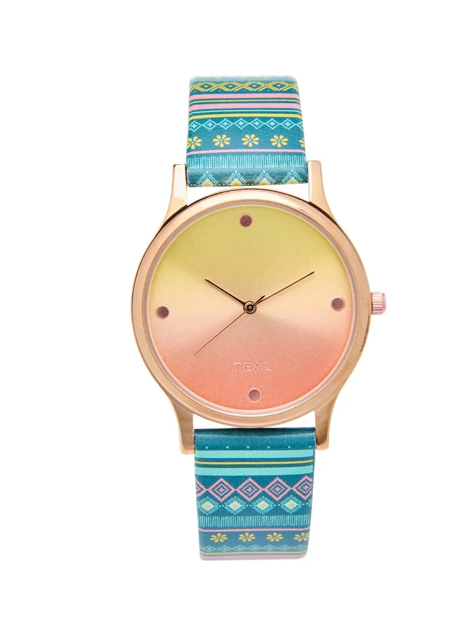 Chumbak TEAL by Chumbak Ombre Aztec Watch Teal