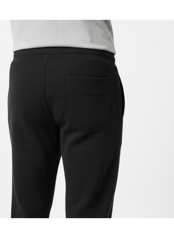 Iron Mountain Men’s Jogger Pants – Cotton Blend Regular Fit Drawstring Trousers in Black - Image 3