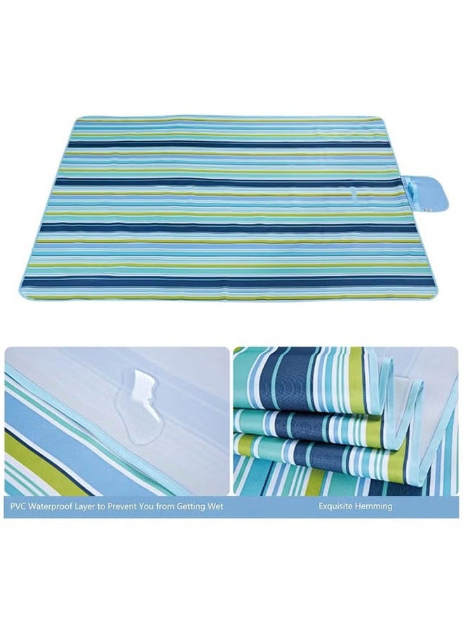 Generic Waterproof Foldable Outdoor Picnic Mat Beach Mat 145x180cm, Blue  - Image 4