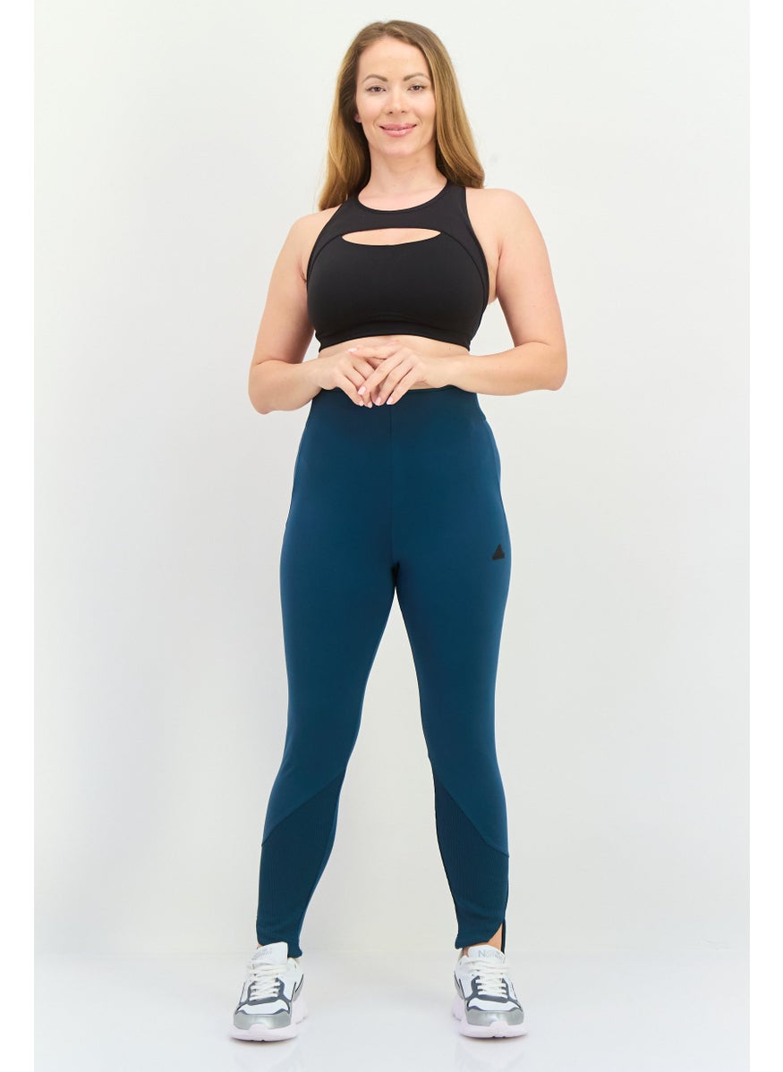 Adidas - Women Sportswear Fit Brand Logo Outdoor Leggings, Teal Green - Image 1