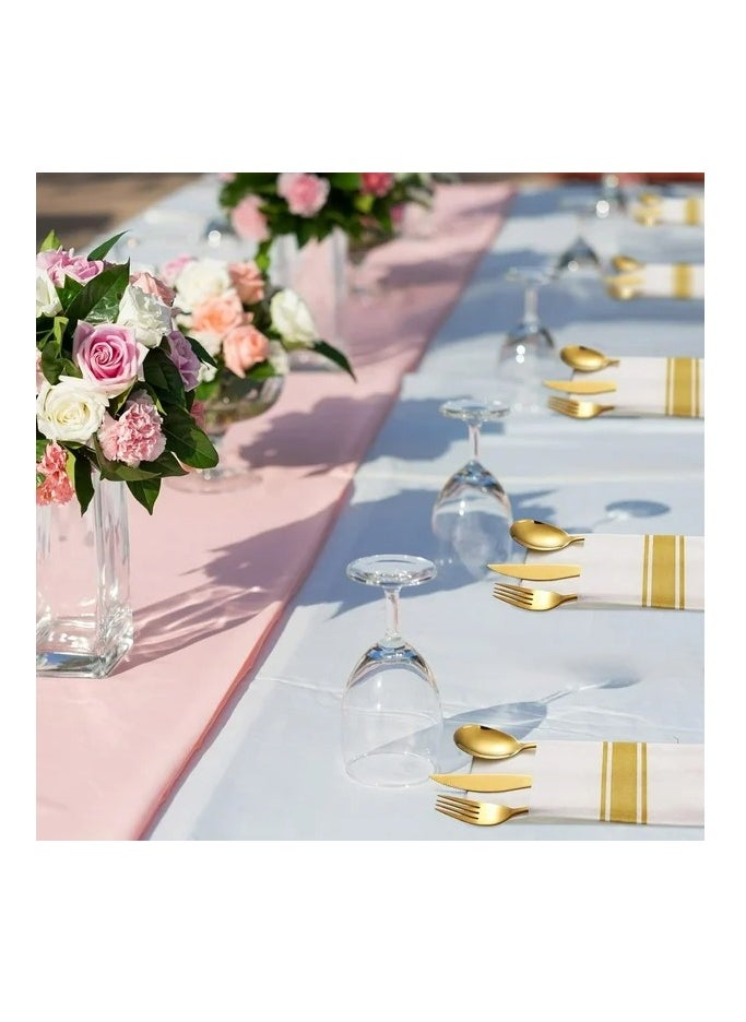 Generic 50 Pcs 40*40cm Disposable Dinner Napkins with Built-in Flatware Pocket For New Year Wedding Party Linen Feel  - Image 3