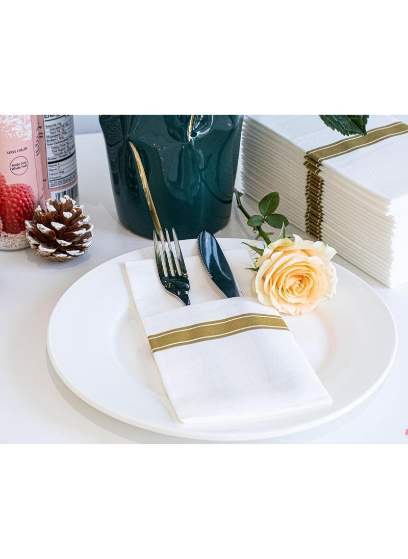 Generic - 50 Pcs 40*40cm Disposable Dinner Napkins with Built-in Flatware Pocket For New Year Wedding Party Linen Feel - Image 1