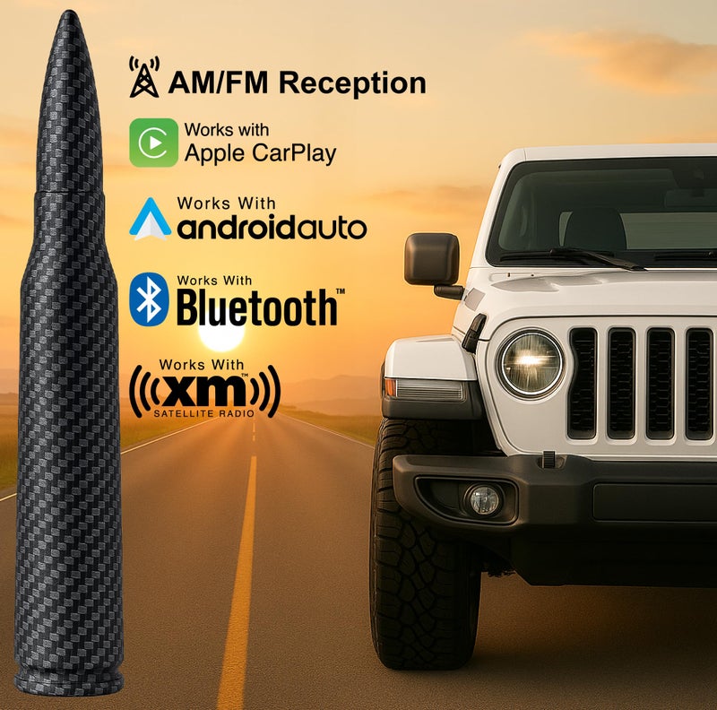 EcoAuto 50 Cal Badass Bullet Antenna® Fits Jeep Wrangler JK & JL from (2007 for Jeep Wrangler & Gladiator Accessories - Car Wash Safe & Anti Thelf Design - Ditch The Whip & Upgrade Your Jeep - Image 2
