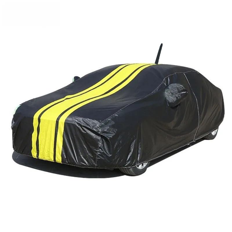 PROTEGO All Weather Protection Car Cover for Maruti Suzuki Old Baleno|100% Waterproof,Durable Cover-Triple Stitched Elastic Grip with Mirror & Antenna Pocket|(Spyro Legend,Black & Yellow) - Image 2