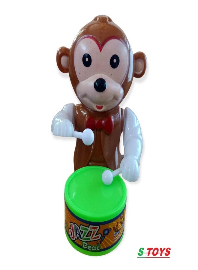 SHANVI Toys Key-Operated Cute Drummer Toy for Toddler Kids Birthday Gift Birthday Return Gift Drumming and Dancing Action for Kids (ELE-Choco MONKEY-002) - Image 4