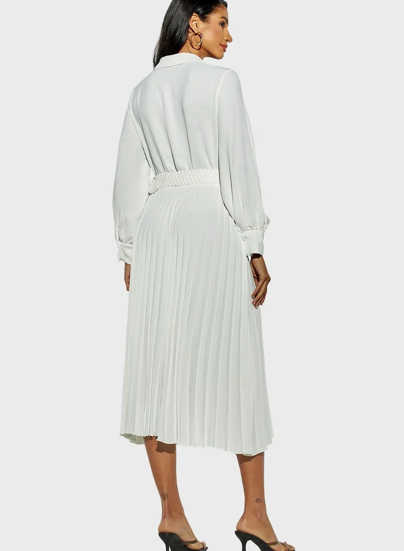 Iconic Wrap Pleated Dress