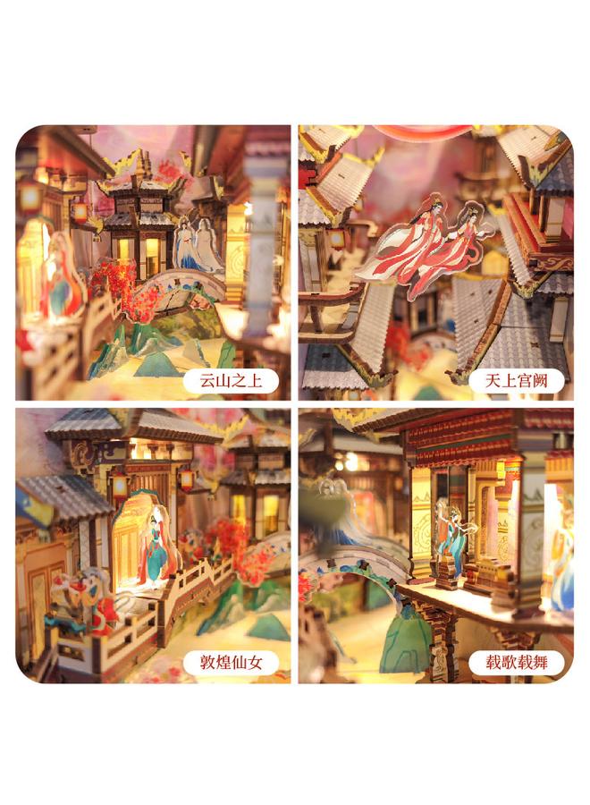 الأزرق جي دبليو Diy Cabin Prajna Floatt 3D ثلاثية الأبعاد ، مجمعة يدويًا ، زخارف مكتبية ، نموذج لعبة عيد ميلاد - Image 5