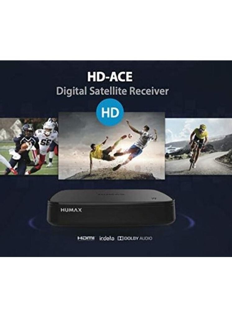 Humax - HD ACE Multi Satellite Receiver MPEG 4 HD and SD Support all FTA Channels Automatic Network Search Editing Sorting Multiple languages 5.1 Dolby Digital Sound Black - Image 1