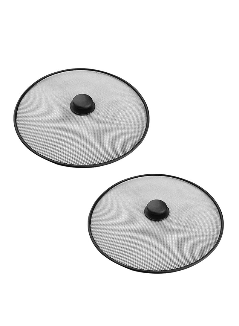 KASTWAVE 2Pcs Splatter Screen for Frying Pan Stainless Steel Fine Mesh Grease Splatter Guard Oil Splatter Screen Guard for Frying Pan Cooking Kitchen Gadget - Image 1